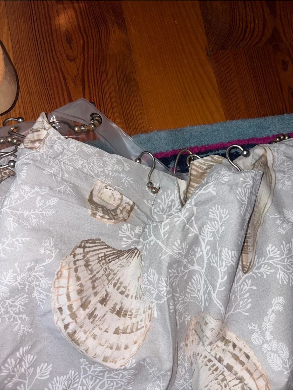 Pottery Barn Seashell Shell shower curtain beach coastal nautical decor bath